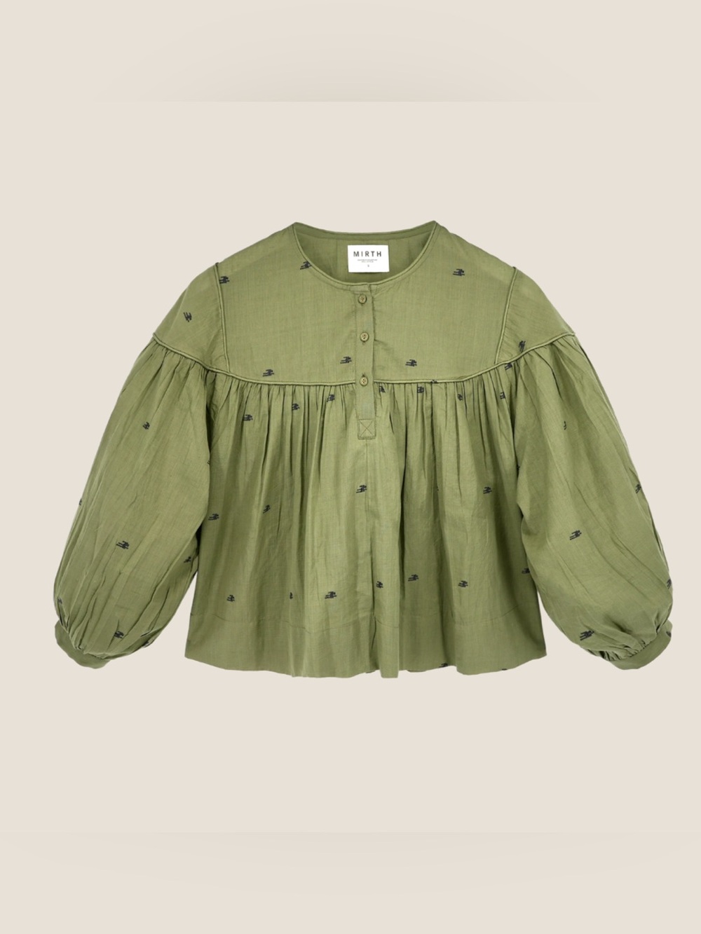 MIRTH Oslo Blouse Jamdani Green Women’s Size XS
